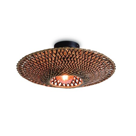 GOOD & MOJO Landelijke plafondlamp Bali Ø44 cm zwart naturel bamboe