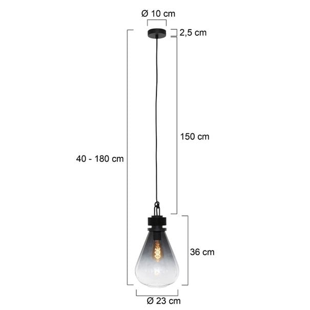 Steinhauer Moderne - Hanglamp - Zwart - 1-lichts - Flere - Large