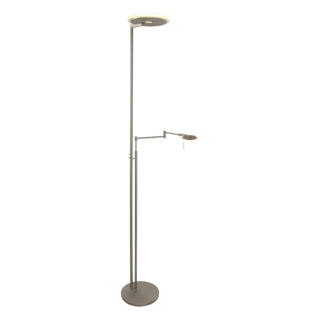 Vloerlamp Turound LED Staal met leeslamp