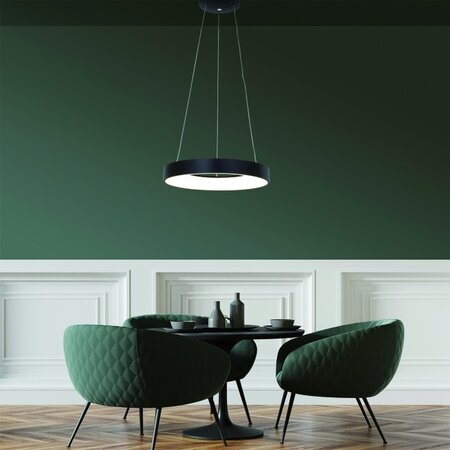 Steinhauer Moderne hanglamp Ringlede Ø48cm zwart
