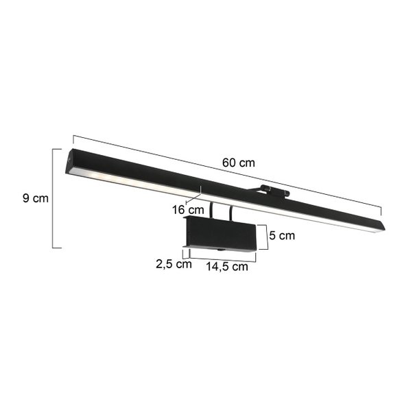 Steinhauer Moderne - Wandlamp - Zwart - 60 cm - Litho