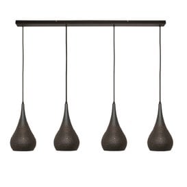Hanglamp Bruciato 4-lichts Zwart bruin