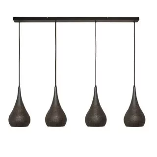 Hanglamp Bruciato 4-lichts Zwart bruin
