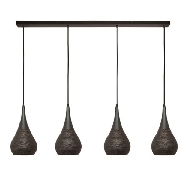 Hanglamp Bruciato 4-lichts Zwart bruin
