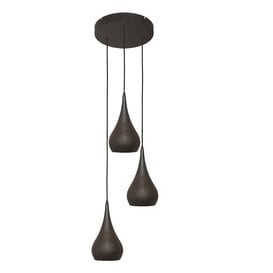 Hanglamp Bruciato 3-lichts Zwart bruin