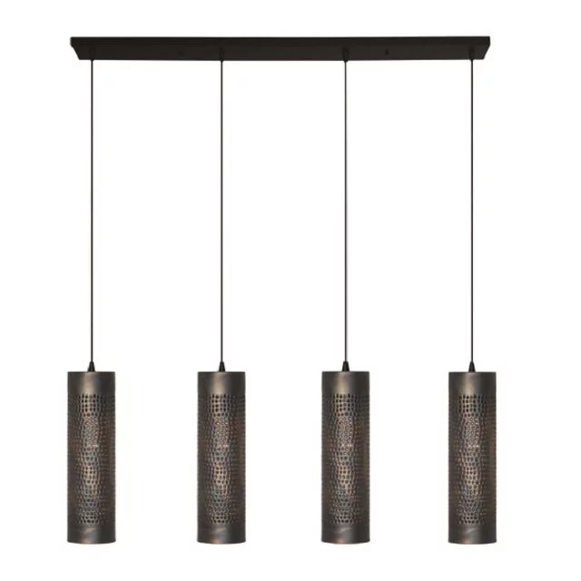 Hanglamp Forato 4-lichts Zwart / bruin