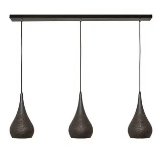 Hanglamp Bruciato 3-lichts Zwart bruin