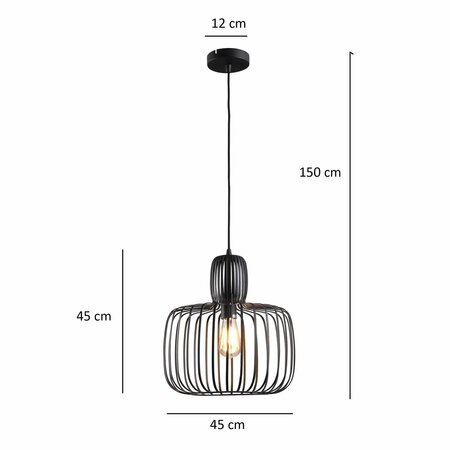 Freelight Moderne hanglamp Costola Ø45 cm zwart