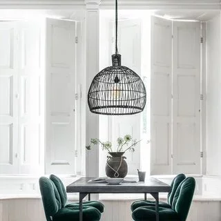 Hanglamp Las Salinas Large zwart rattan