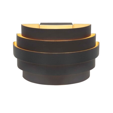 Highlight Moderne design wandlamp Scudo 20 cm zwart goud