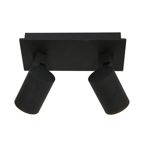 Steinhauer Moderne-Opbouwspot- 2-lichts -IP44-Zwart-Points Noirs