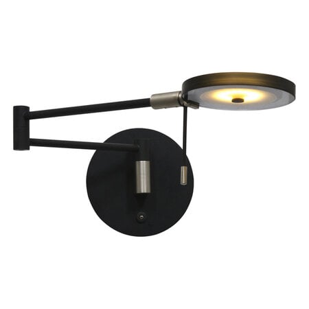 Steinhauer Moderne wandlamp Turound smoke glas zwart