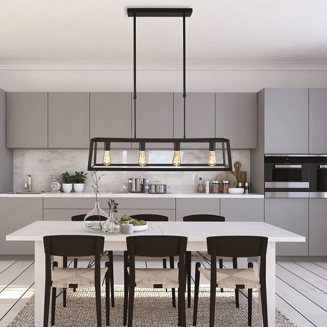 Hanglamp Buckley 4-lichts Zwart