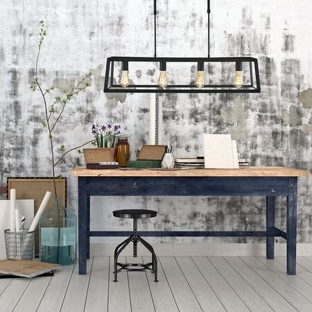 Mexlite Industriële hanglamp Buckley 4-lichts zwart