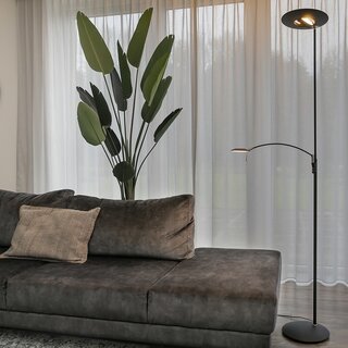 Vloerlamp Zenith Met leeslamp Zwart