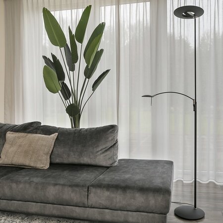 Steinhauer Moderne vloerlamp Zenith Met leeslamp zwart