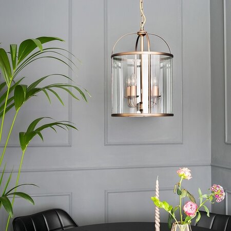 Steinhauer Klassieke hanglamp Pimpernel 4-lichts brons