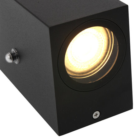 Steinhauer Moderne buiten wandlamp Logan 2-lichts IP54 zwart met sensor