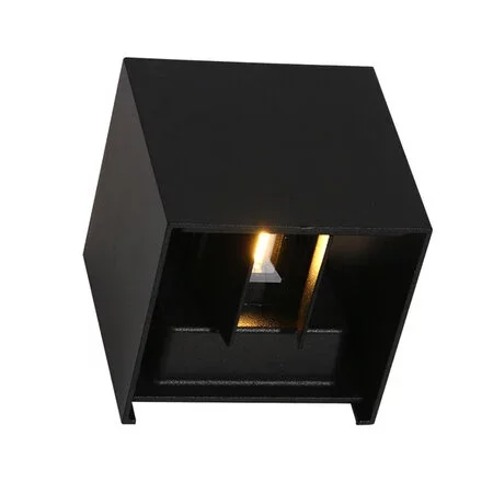 Steinhauer Moderne buiten wandlamp Logan vierkant IP54 zwart licht instelbaar