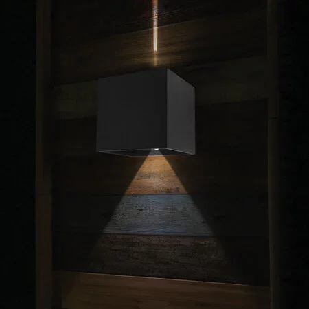 Steinhauer Moderne buiten wandlamp Logan vierkant IP54 zwart licht instelbaar