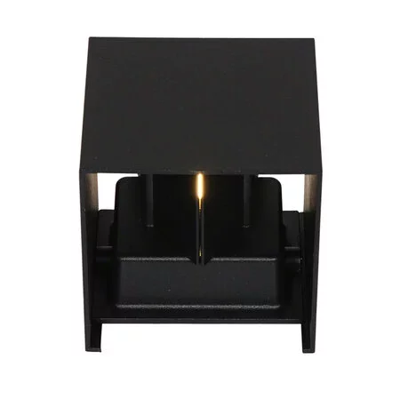 Steinhauer Moderne buiten wandlamp Logan vierkant IP54 zwart licht instelbaar