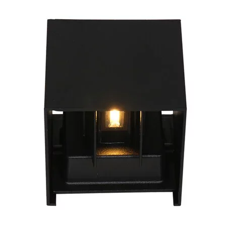 Steinhauer Moderne buiten wandlamp Logan vierkant IP54 zwart licht instelbaar
