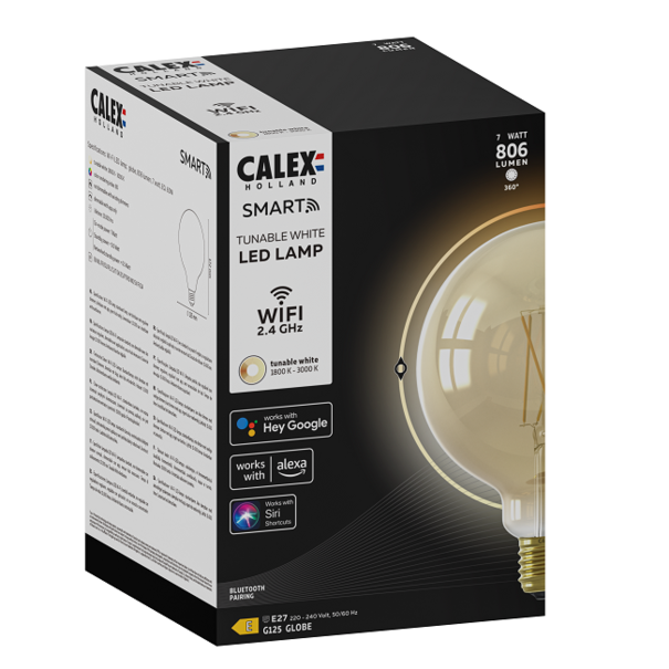 Calex Smart LED 7W 12,5 cm Bol Amber