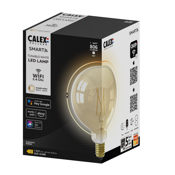 Calex Smart LED 7W 12,5 cm Bol Amber