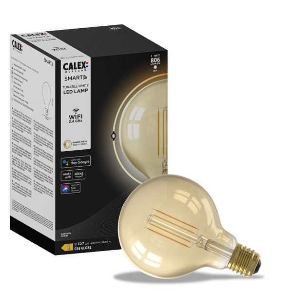 Calex Smart LED 7W 9,5 cm bol amber
