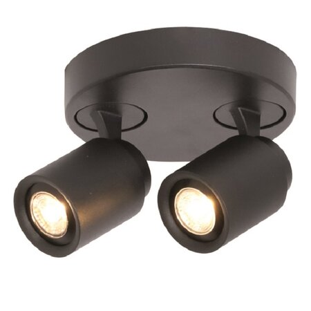 Freelight Moderne opbouwspots Razza 2-lichts zwart rond