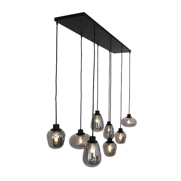 Steinhauer Moderne - Hanglamp - 8-lichts - Zwart/Smoke - Reflexion