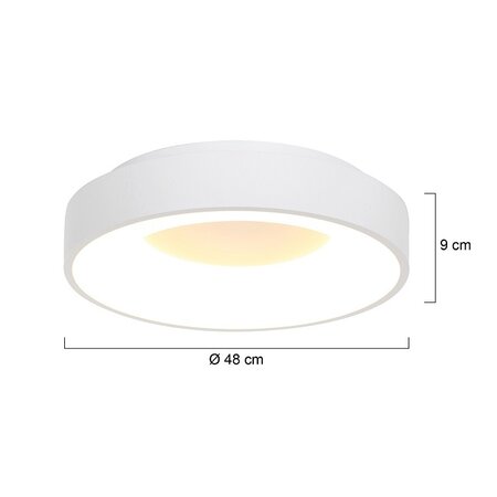 Steinhauer Moderne plafondlamp Ringlede Ø48 cm wit