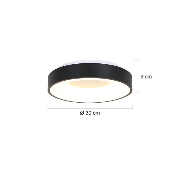 Steinhauer Moderne - Plafondlamp - zwart - Ø30 cm - Ringlede