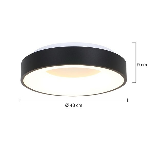 Steinhauer Moderne - Plafondlamp - zwart - Ø48 cm - Ringlede