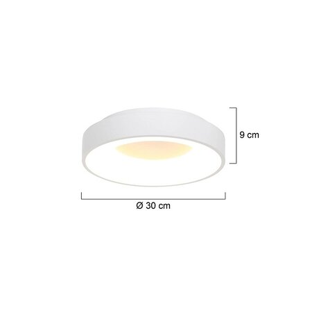 Steinhauer Moderne plafondlamp Ringlede Ø30 cm wit