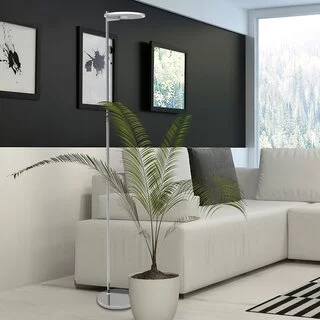Vloerlamp Turound uplight staal helder glas