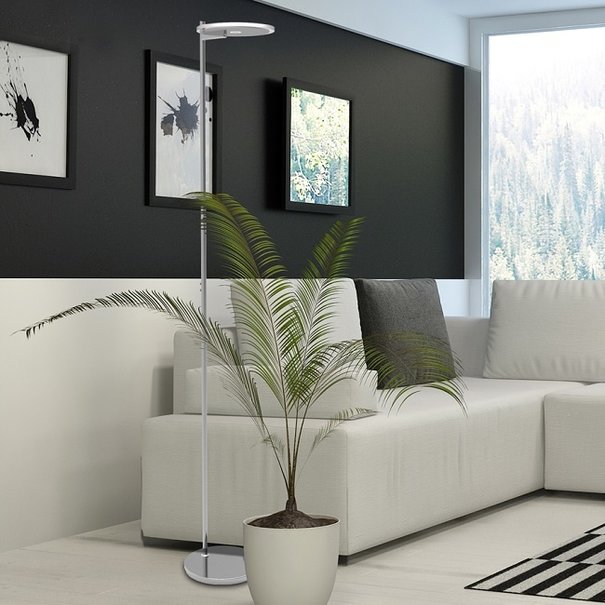 Steinhauer Moderne - Vloerlamp - Staal - helder glas - Uplighter - Turound