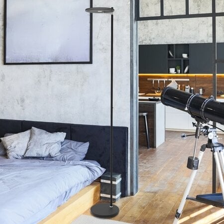 Steinhauer Moderne vloerlamp Turound zwart met smoke glas