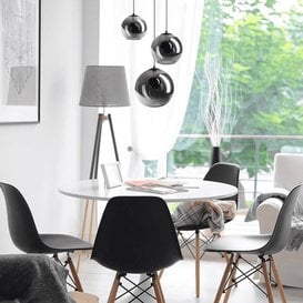 Hanglamp Orb 3-lichts getrapt smoke glas / zwart