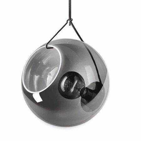 ETH Moderne hanglamp Orb 3-lichts getrapt zwart met smoke glas