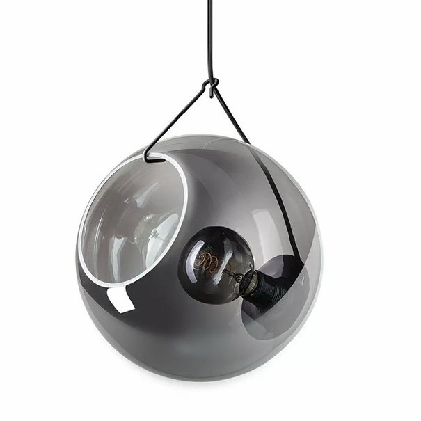 ETH Moderne - Hanglamp - Zwart - Smoke glas - 5 lichts - Orb