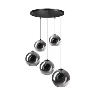 Hanglamp Orb 5-lichts getrapt smoke glas