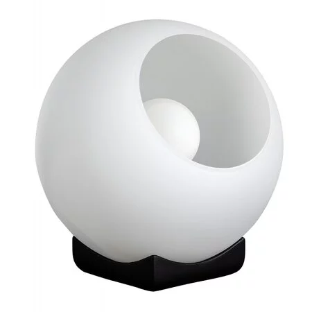ETH Moderne tafellamp Orb 1-lichts Ø20 cm zwart met opaal glas