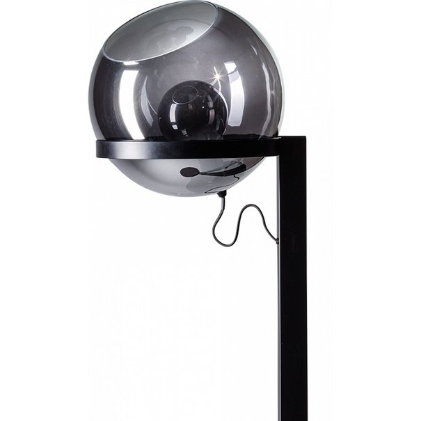 ETH Moderne - Vloerlamp - Zwart - Smoke glas - 1 lichts - Ø35cm - Orb