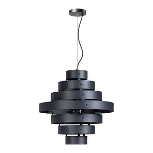 ETH Moderne hanglamp Blagoon Ø50 cm met 7 ringen antraciet