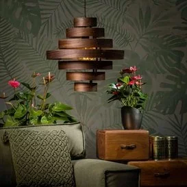 Hanglamp Walnut 7 ringen Ø 50 cm Hout