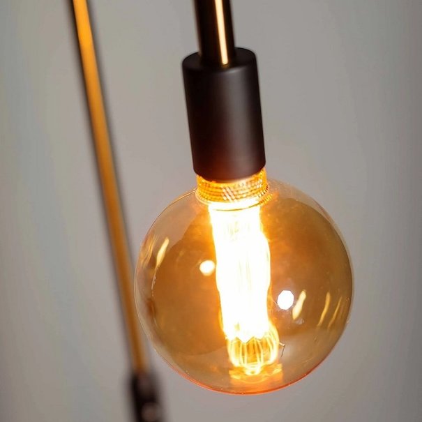ETH Moderne - vloerlamp - 1-lichts - messing/zwart - Pike
