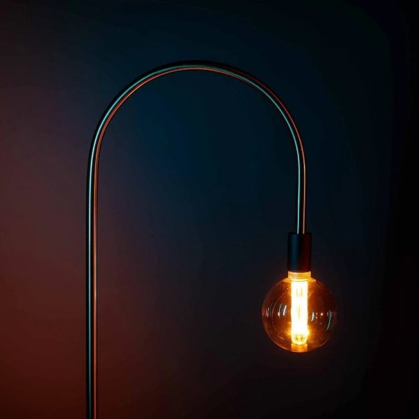 ETH Moderne - vloerlamp - 1-lichts - messing/zwart - Pike