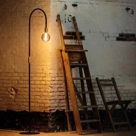 Vloerlamp Pike 1-lichts zwart / messing