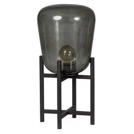 Tafellamp Benn 1-lichts zwart / gun metal glas